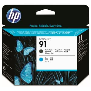 (まとめ) HP91 プリントヘッド マットブラック／シアン C9460A 1個  【×10セット】