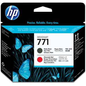 (まとめ) HP771 プリントヘッド マットブラック／クロムレッド CE017A 1個  【×10セット】