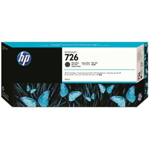 (まとめ) HP726 インクカートリッジ マットブラック 300ml 顔料系 CH575A 1個  【×10セット】