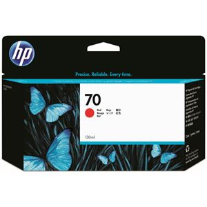 (まとめ) HP70 インクカートリッジ レッド 130ml 顔料系 C9456A 1個  【×10セット】