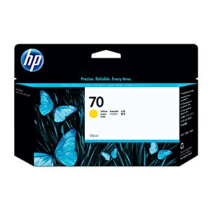 (まとめ) HP70 インクカートリッジ イエロー 130ml 顔料系 C9454A 1個  【×10セット】