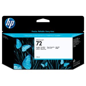 (まとめ) HP72 インクカートリッジ フォトブラック 130ml 染料系 C9370A 1個  【×10セット】