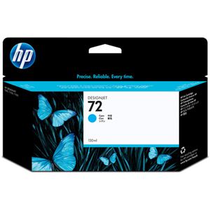 (まとめ) HP72 インクカートリッジ シアン 130ml 染料系 C9371A 1個  【×10セット】