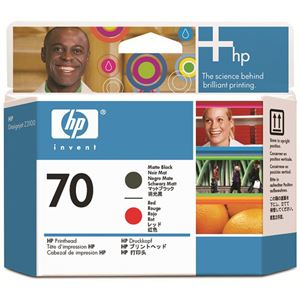 (まとめ) HP70 プリントヘッド マットブラック／レッド C9409A 1個  【×10セット】