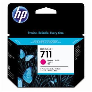 (まとめ) HP711 インクカートリッジ マゼンタ 29ml／個 染料系 CZ135A 1箱（3個）  【×10セット】