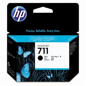 (まとめ) HP711 インクカートリッジ ブラック 80ml 顔料系 CZ133A 1個  【×10セット】