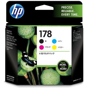 (まとめ) HP178 インクカートリッジ 4色マルチパック CR281AA 1箱（4個：各色1個）  【×10セット】