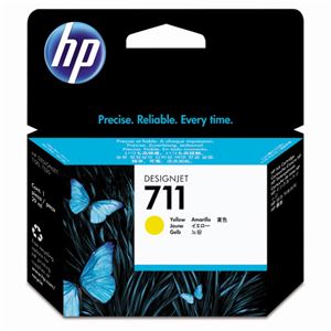 (まとめ) HP711 インクカートリッジ イエロー 29ml 染料系 CZ132A 1個  【×10セット】