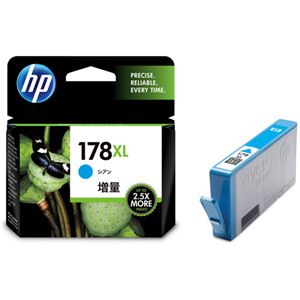 (まとめ) HP178XL インクカートリッジ シアン 増量 CB323HJ 1個  【×10セット】