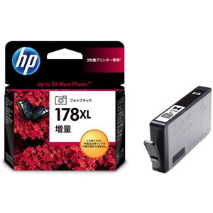 (まとめ) HP178XL インクカートリッジ フォトブラック 増量 CB322HJ 1個  【×10セット】