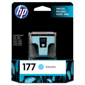 (まとめ) HP177 インクカートリッジ ライトシアン C8774HJ 1個  【×10セット】