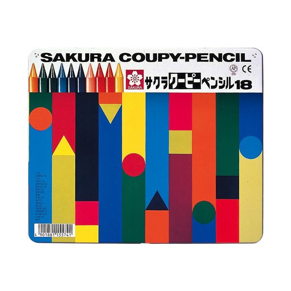 (まとめ) サクラクレパス クーピーペンシル 18色(各色1本) 缶入 FY18 1缶  【×10セット】