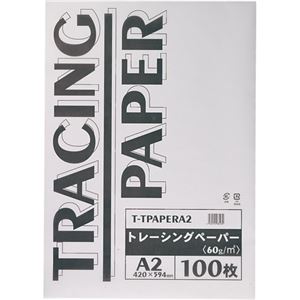 (まとめ) TANOSEE トレーシングペーパー60g A2 1パック（100枚）  【×10セット】