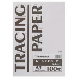(まとめ) TANOSEE トレーシングペーパー60g A3 1パック（100枚）  【×10セット】