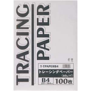 (まとめ) TANOSEE トレーシングペーパー60g B4 1パック（100枚）  【×10セット】