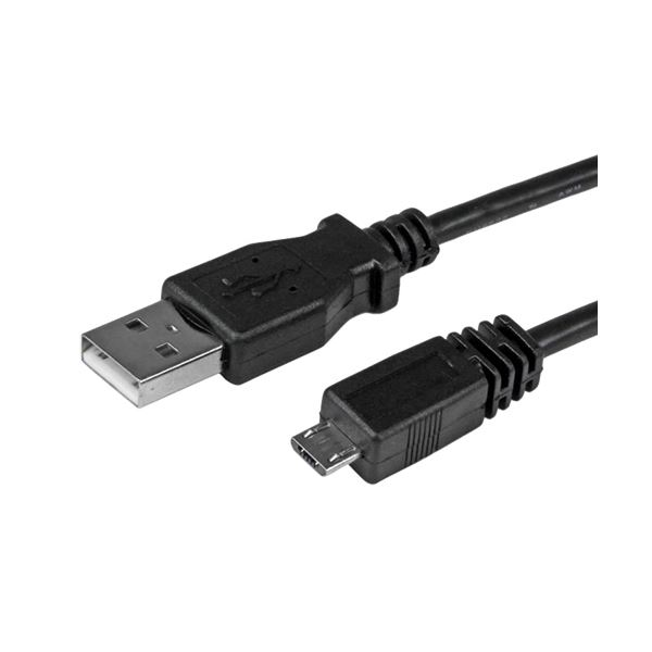 (まとめ) StarTech MicroUSB2.0 変換ケーブルアダプタ 1m USB A(オス)-USB Micro B(オス) ブラック UUSBHAUB1M1本 【×10セット】