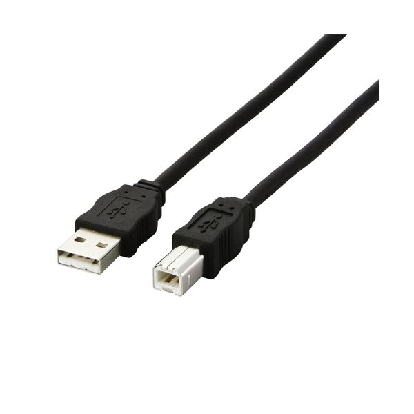 (まとめ) エレコム EU RoHS指令準拠環境対応USB2.0ケーブル (A)オス-(B)オス ブラック 3.0m USB2-ECO30 1本 【×10セット】