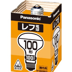 (まとめ) パナソニック レフ電球 屋内用 100W形 E26口金 ホワイト RF100V90W/D(1個)  【×10セット】