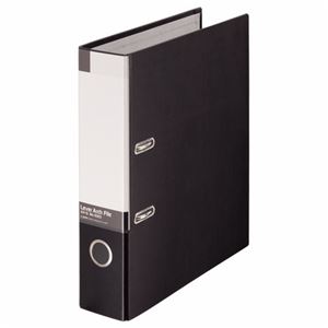 (まとめ) ライオン事務器 レバーアーチファイル A4タテ 2穴 470枚収容 背幅74mm 黒 No.1083 1冊  【×10セット】