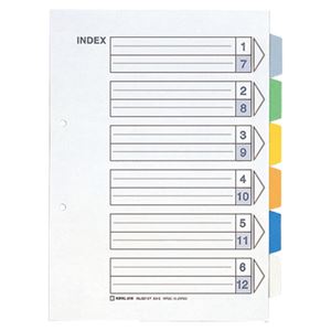 (まとめ) キングジム カラーインデックス A4タテ 2穴 6色6山+扉紙 907-6Y 1パック（10組）  【×10セット】