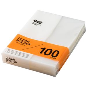 (まとめ) TANOSEE クリアホルダー A4 クリア 1パック（100枚）  【×10セット】