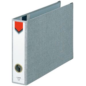 (まとめ) ライオン事務器 スモールファイル A4ヨコ 2穴 270枚収容 背幅60mm グレー No.30-A4E 1冊  【×10セット】