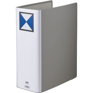 (まとめ) TANOSEE 両開きパイプ式ファイル A4タテ 1000枚収容 背幅116mm グレー 1冊  【×10セット】