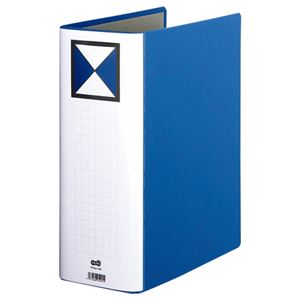 (まとめ) TANOSEE 両開きパイプ式ファイル A4タテ 1000枚収容 背幅116mm 青 1冊  【×10セット】