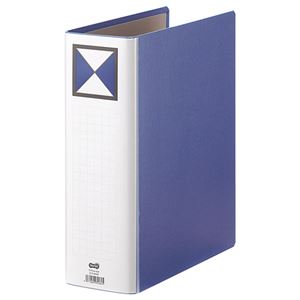 (まとめ) TANOSEE 両開きパイプ式ファイル A4タテ 800枚収容 背幅96mm 青 1冊  【×10セット】