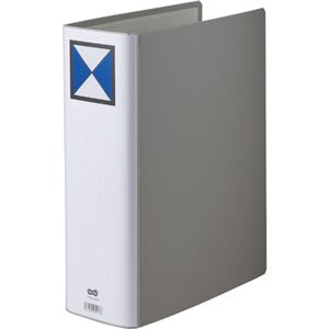 (まとめ) TANOSEE 両開きパイプ式ファイル A4タテ 800枚収容 背幅96mm グレー 1冊  【×10セット】