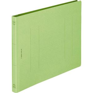(まとめ) ライオン事務器 フラットファイル(環境) 樹脂押え具 A4ヨコ 150枚収容 背幅18mm 緑 A-519KA4E 1セット(10冊)  【×10セット】