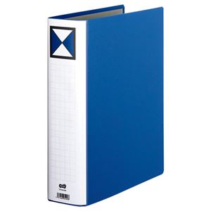 (まとめ) TANOSEE 両開きパイプ式ファイル A4タテ 600枚収容 背幅76mm 青 1冊  【×10セット】