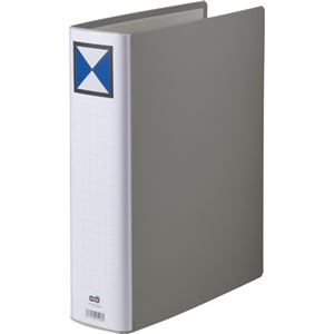 (まとめ) TANOSEE 両開きパイプ式ファイル A4タテ 600枚収容 背幅76mm グレー 1冊  【×10セット】