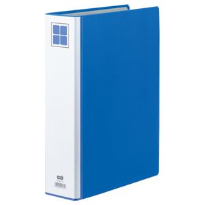 (まとめ) TANOSEE 両開きパイプ式ファイルE A4タテ 600枚収容 背幅86mm 青 1冊  【×10セット】