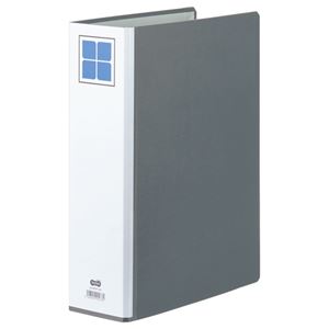 (まとめ) TANOSEE 両開きパイプ式ファイルE A4タテ 600枚収容 背幅86mm グレー 1冊  【×10セット】