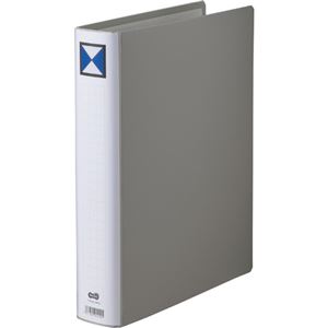 (まとめ) TANOSEE 両開きパイプ式ファイル A4タテ 400枚収容 背幅56mm グレー 1冊  【×10セット】