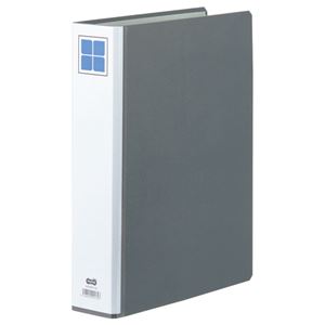 (まとめ) TANOSEE 両開きパイプ式ファイルE A4タテ 400枚収容 背幅66mm グレー 1冊  【×10セット】
