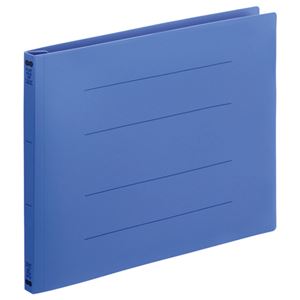 (まとめ) TANOSEE フラットファイル（再生PP） A4ヨコ 150枚収容 背幅18mm ロイヤルブルー 1パック（5冊）  【×10セット】