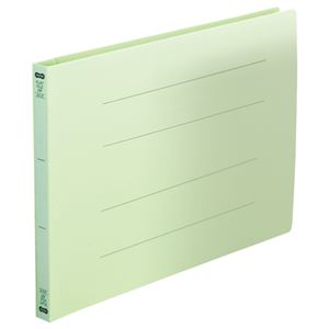 (まとめ) TANOSEE フラットファイル（再生PP） A4ヨコ 150枚収容 背幅18mm グリーン 1パック（5冊）  【×10セット】