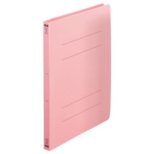 (まとめ) TANOSEE フラットファイル（再生PP） A4タテ 150枚収容 背幅18mm ピンク 1パック（5冊）  【×10セット】