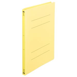 (まとめ) TANOSEE フラットファイル（再生PP） A4タテ 150枚収容 背幅18mm イエロー 1パック（5冊）  【×10セット】