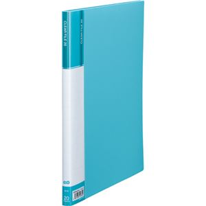 (まとめ) TANOSEE クリヤーファイル（台紙入） A4タテ 20ポケット 背幅14mm ライトブルー 1冊  【×10セット】