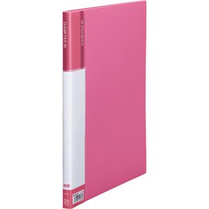 (まとめ) TANOSEE クリヤーファイル（台紙入） A4タテ 20ポケット 背幅14mm ピンク 1冊  【×10セット】