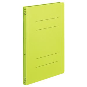 (まとめ) フラットファイル バインダー ＜PP＞ 発泡PP A4タテ 2穴 150枚収容 黄緑 10冊 【×10セット】