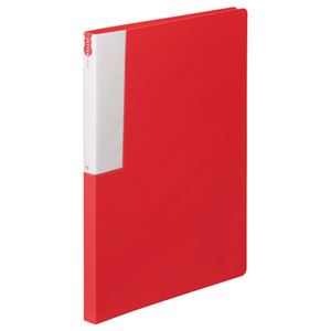 (まとめ) TANOSEE レターファイル（PP） A4タテ 120枚収容 背幅18mm レッド 1セット（10冊）  【×10セット】