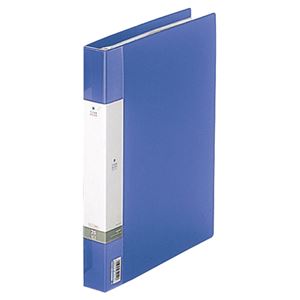 (まとめ) リヒトラブ リクエスト クリヤーブック(クリアブック)(ポケット交換タイプ) A4タテ 30穴 25ポケット付属 背幅35mm 青 G3802-8 1冊  【×10セット】