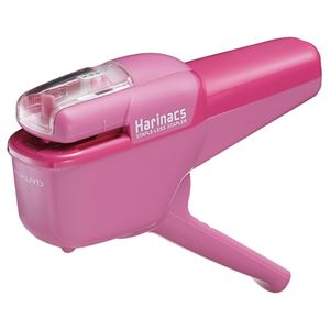 (まとめ) コクヨ 針なしステープラー（ハリナックス） ハンディタイプ 10枚とじ ピンク SLN-MSH110P 1個  【×10セット】