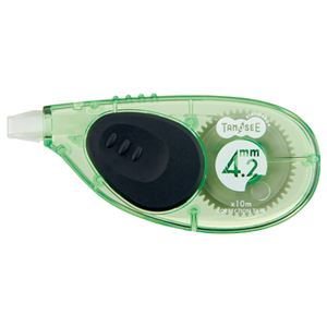 (まとめ) TANOSEE 修正テープ ヨコ引き 4.2mm幅×10m グリーン 1セット（10個）  【×10セット】
