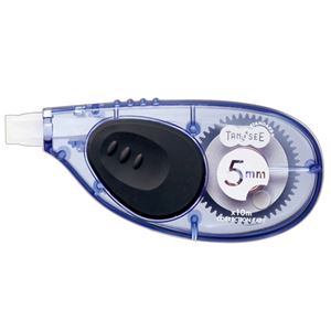 (まとめ) TANOSEE 修正テープ ヨコ引き 5mm幅×10m ブルー 1セット（10個）  【×10セット】