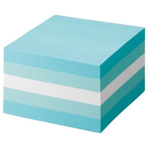 (まとめ) TANOSEE ふせん カラーブロック 75×75mm パステルブルー 1冊  【×10セット】